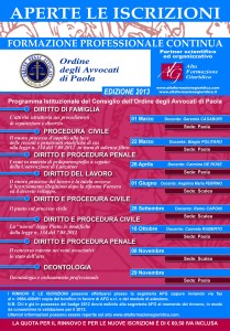 Calendario Formazione Paola 2013