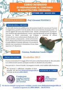 Corso Intensivo di preparazione al concorso in Magistratura ordinaria Anno: 2013/2014