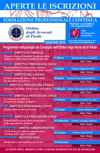 Calendario Formazione Paola 2016